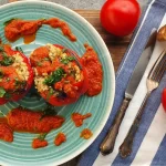 Papryka faszerowana kaszą bulgur i grzybami