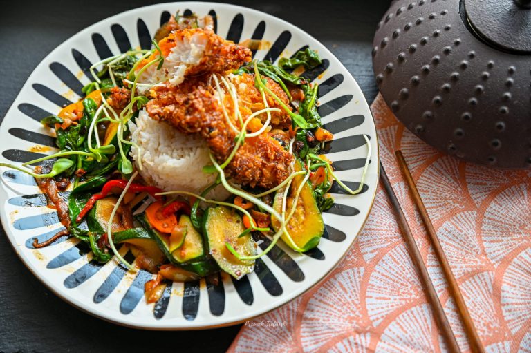 Ryba z Wok’a w panko z warzywami