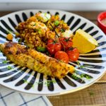 Grillowany mintaj w pesto z warzywnym kaszotto